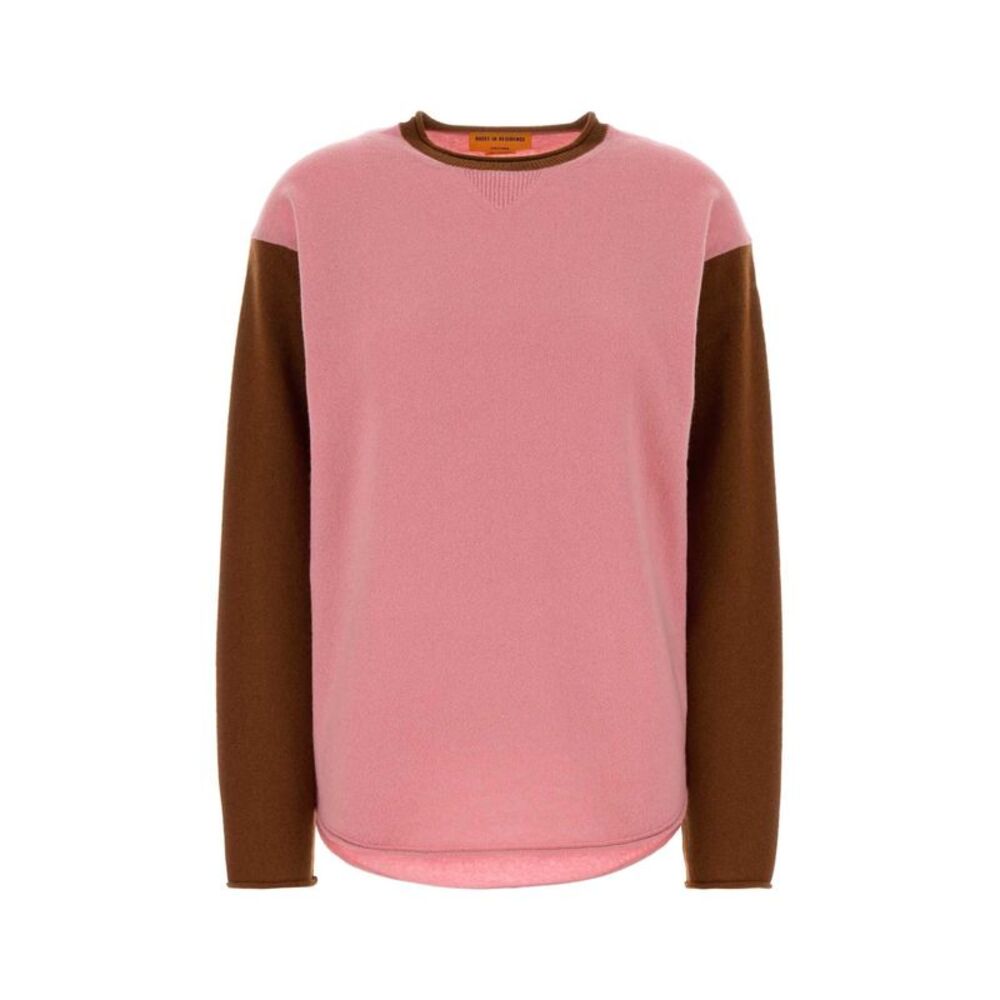 Guest In Residence Women Pink Cashmere Oversize Baseball Sweater